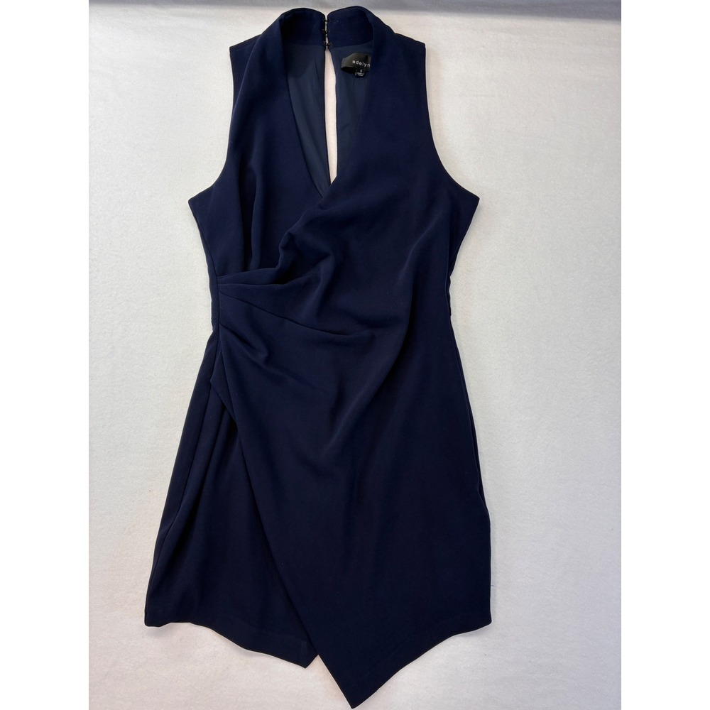Adelyn Rae Modern Romper Style Dress Wealth Minimalist‎ Draped - Small Navy